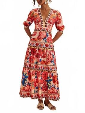 NEW EMBERLOOM duchess maxi dress in red